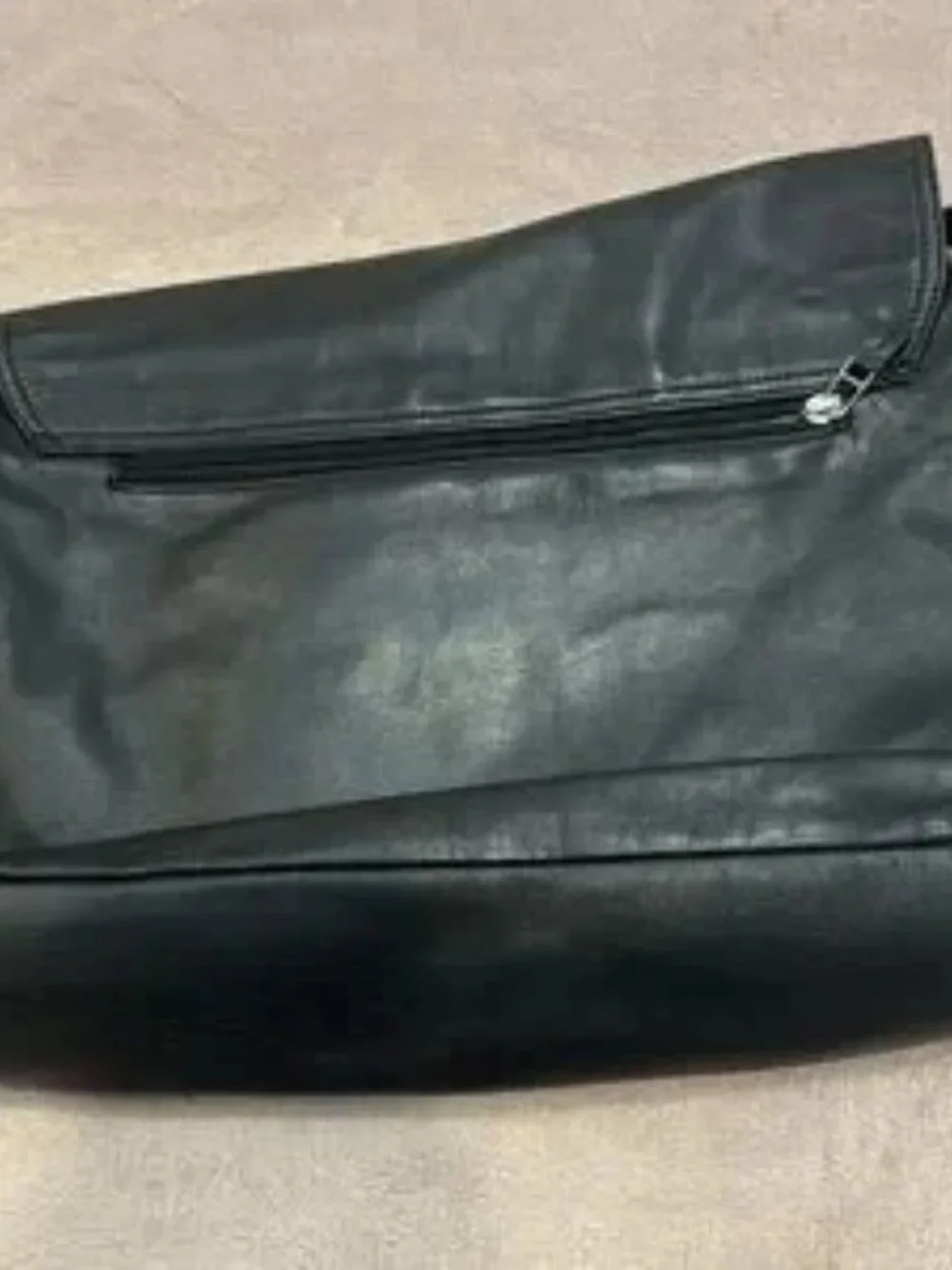 Vintage Manfield Genuine Leather Messenger Laptop Briefcase Black Crossbody Bag